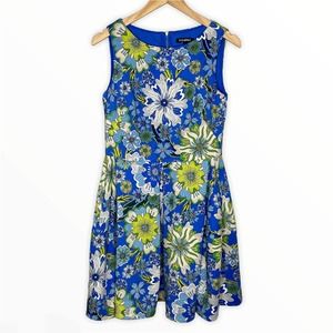 Roz & Ali Dress Fit & Flare Floral Pockets 10